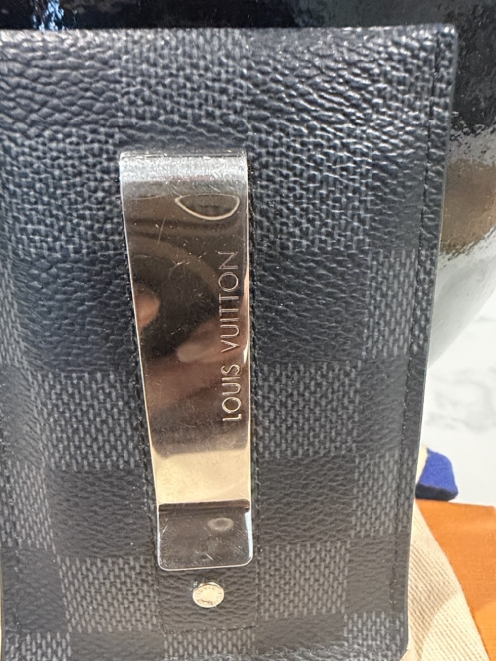 Louis Vuitton Black Damier Graphite Money Clip Card Holder - Picture 3 of 4